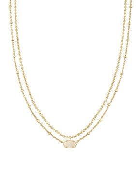 Kendra Scott Emilie Gold Multi Strand Necklace in Iridescent Drusy.